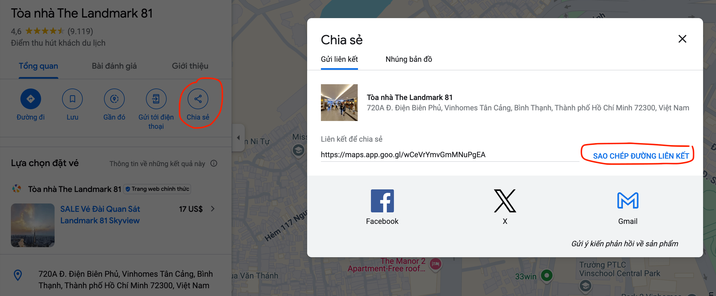 Hướng dẫn lấy link đánh giá Google Maps
