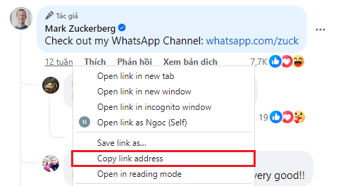 Hướng dẫn lấy link bình luận Facebook