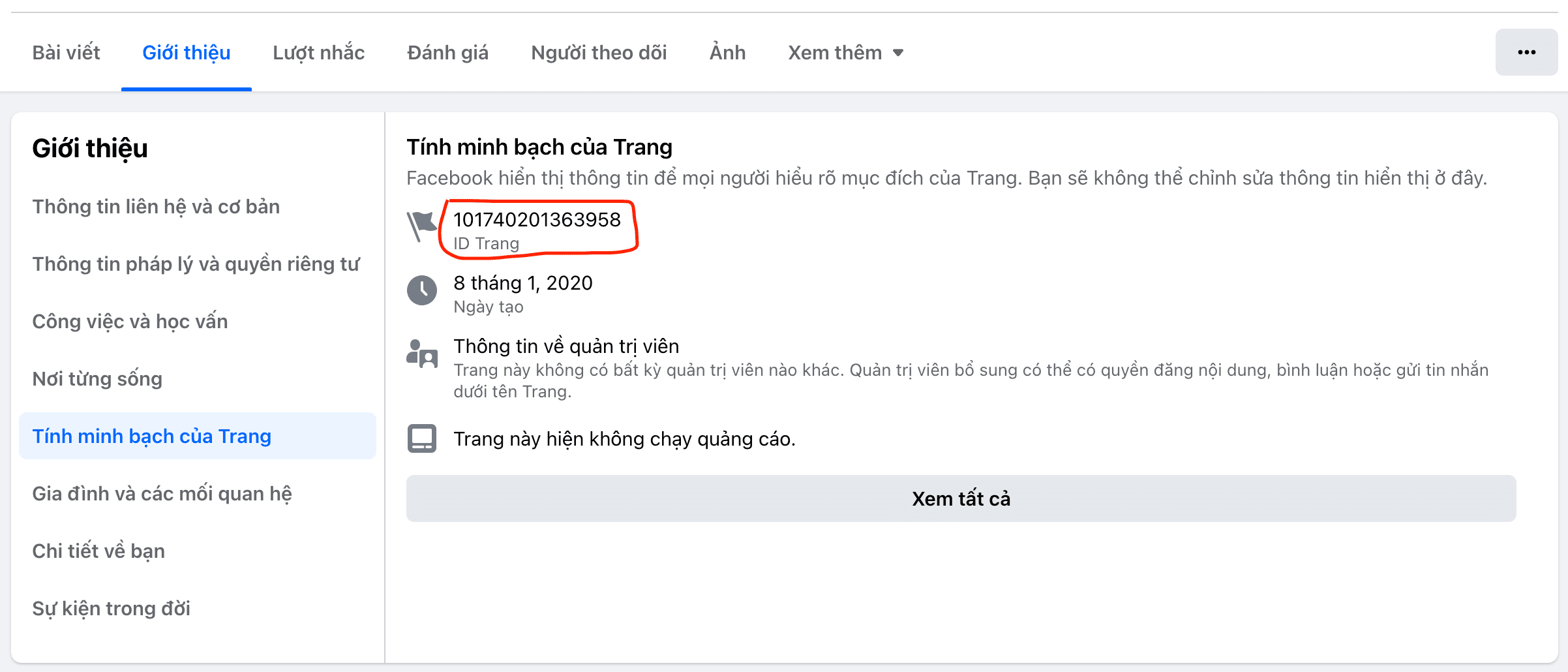 Hướng dẫn lấy ID Page Facebook